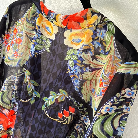 CABI Floral Button Down Front Shirt Collared Long Sleeves Size Small - Picture 5 of 15